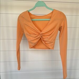 Women’s Hollister Orange Twist Front Long Sleeve Top Size XS